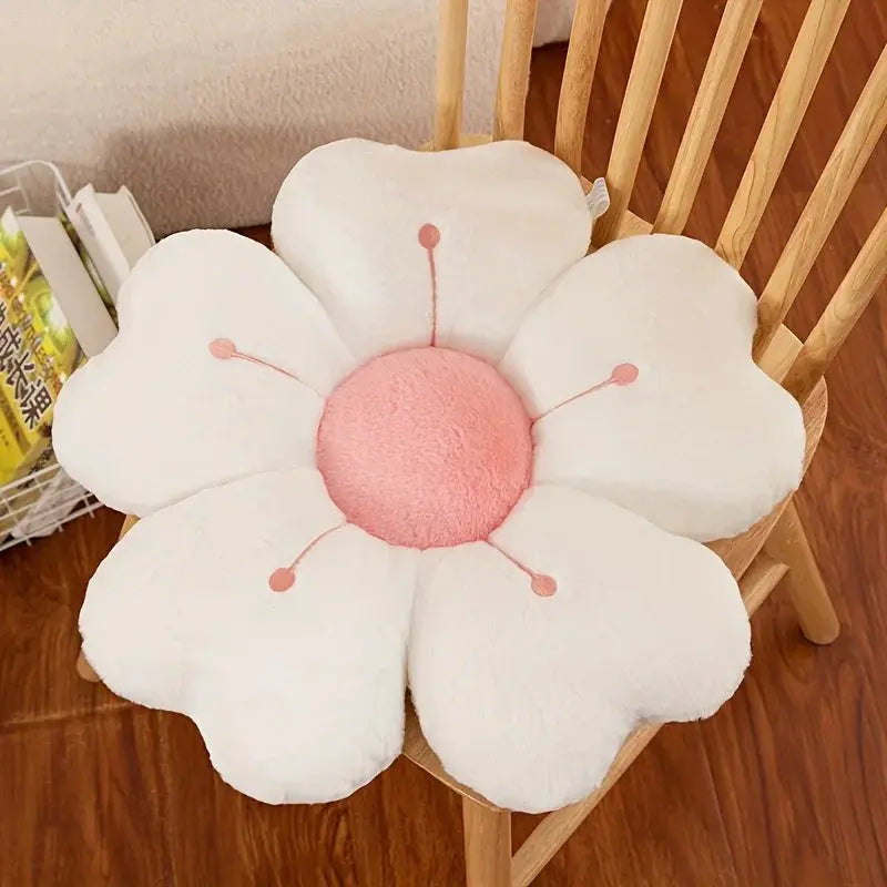 Cushion in Soft Polyester Plush, Padded Flower Shape