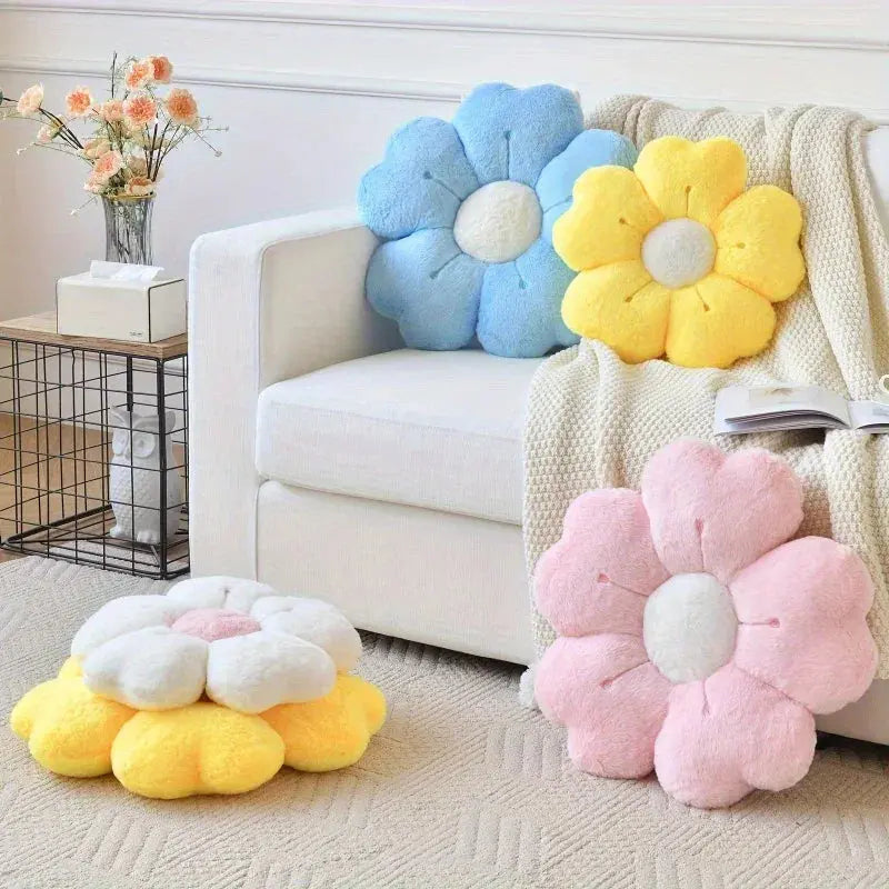 Cushion in Soft Polyester Plush, Padded Flower Shape