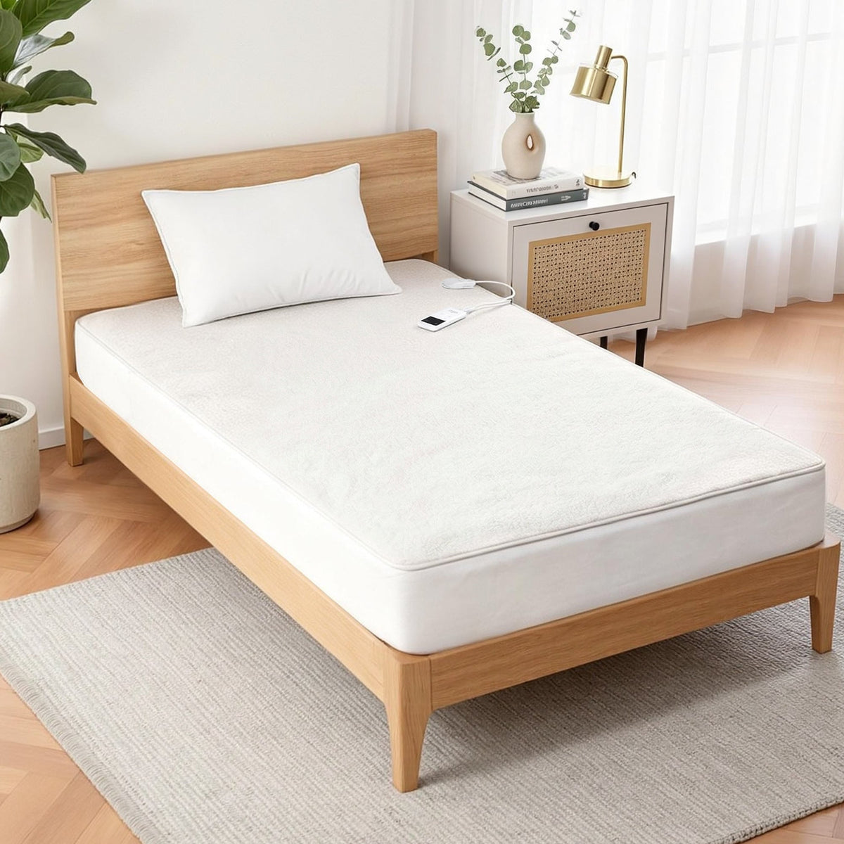 Electric Blanket Fleece Heated Underblanket with Nine Heat Settings