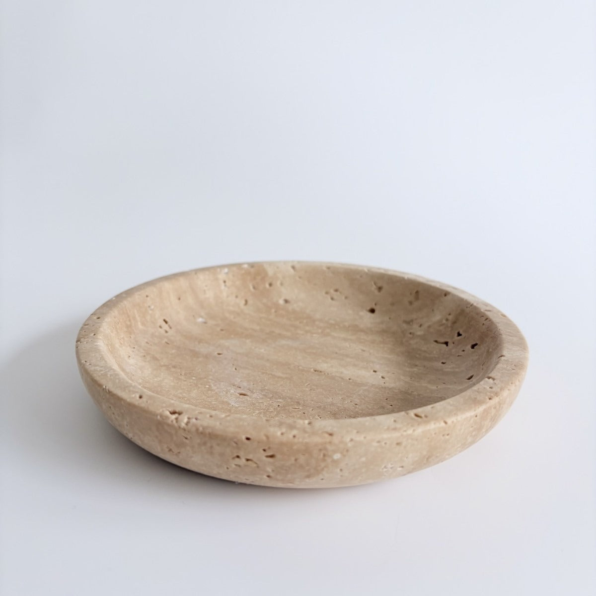 Fruit Bowl in Solid Natural Stone, Round with a Wide Rim