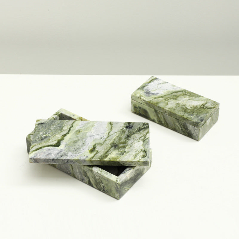 Jewellery Box in Solid Natural Marble with Removable Lid