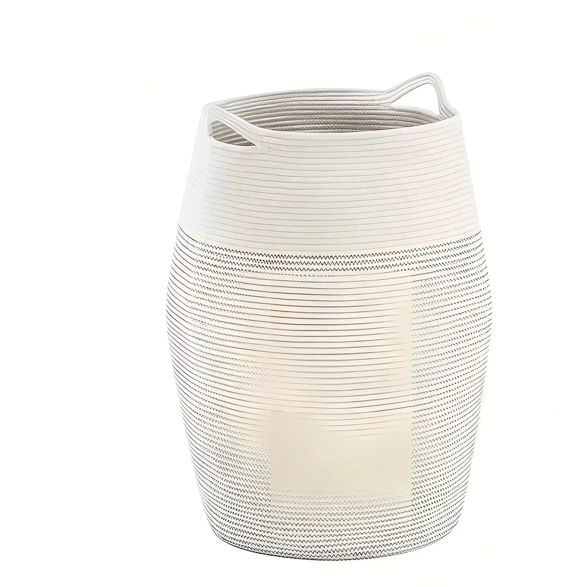 Laundry Basket in Braided Cotton, Foldable with Carry Handles