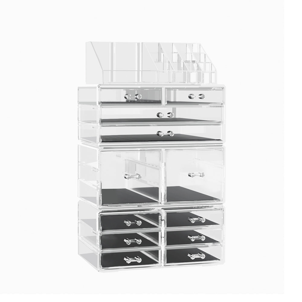 Makeup Organiser in Acrylic, Stackable Modules with Drawers