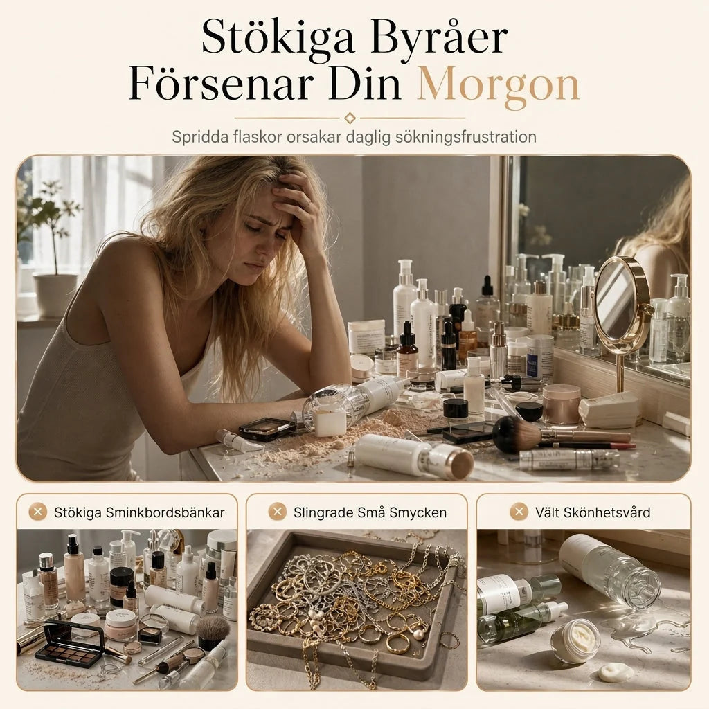 Makeup Organiser with 360° Rotation, Double-Sided Compartments and Non-Slip Base