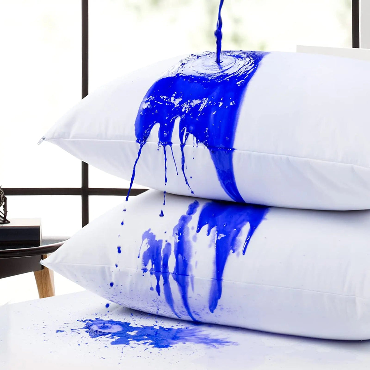 Pillow Protector, Waterproof, Machine Washable with Zip Closure