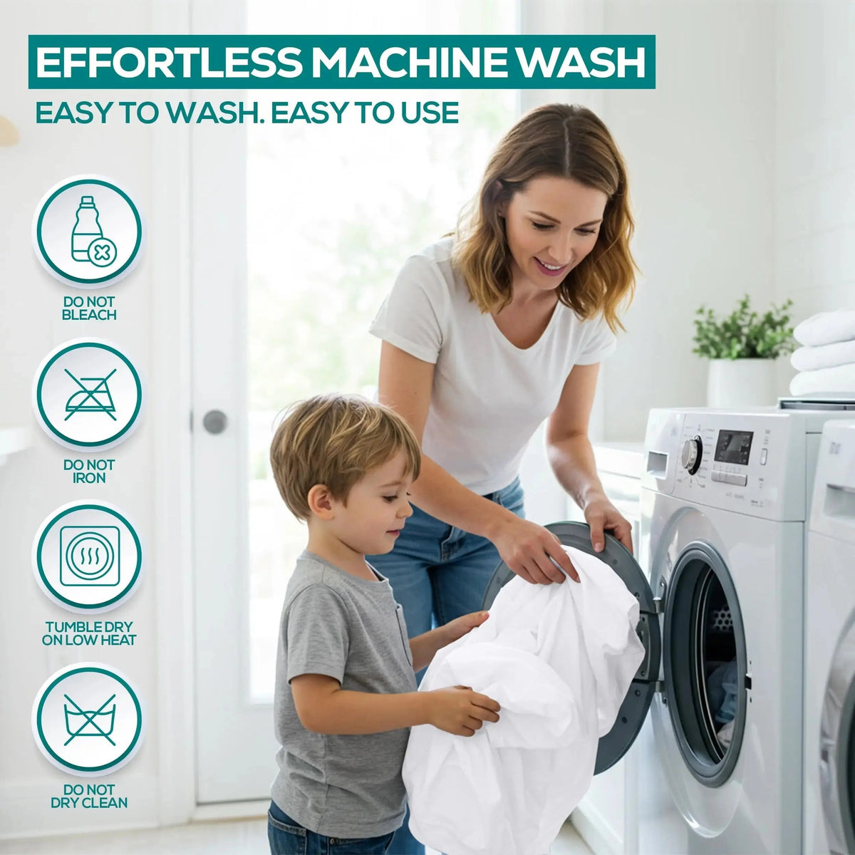 Pillow Protector, Waterproof, Machine Washable with Zip Closure