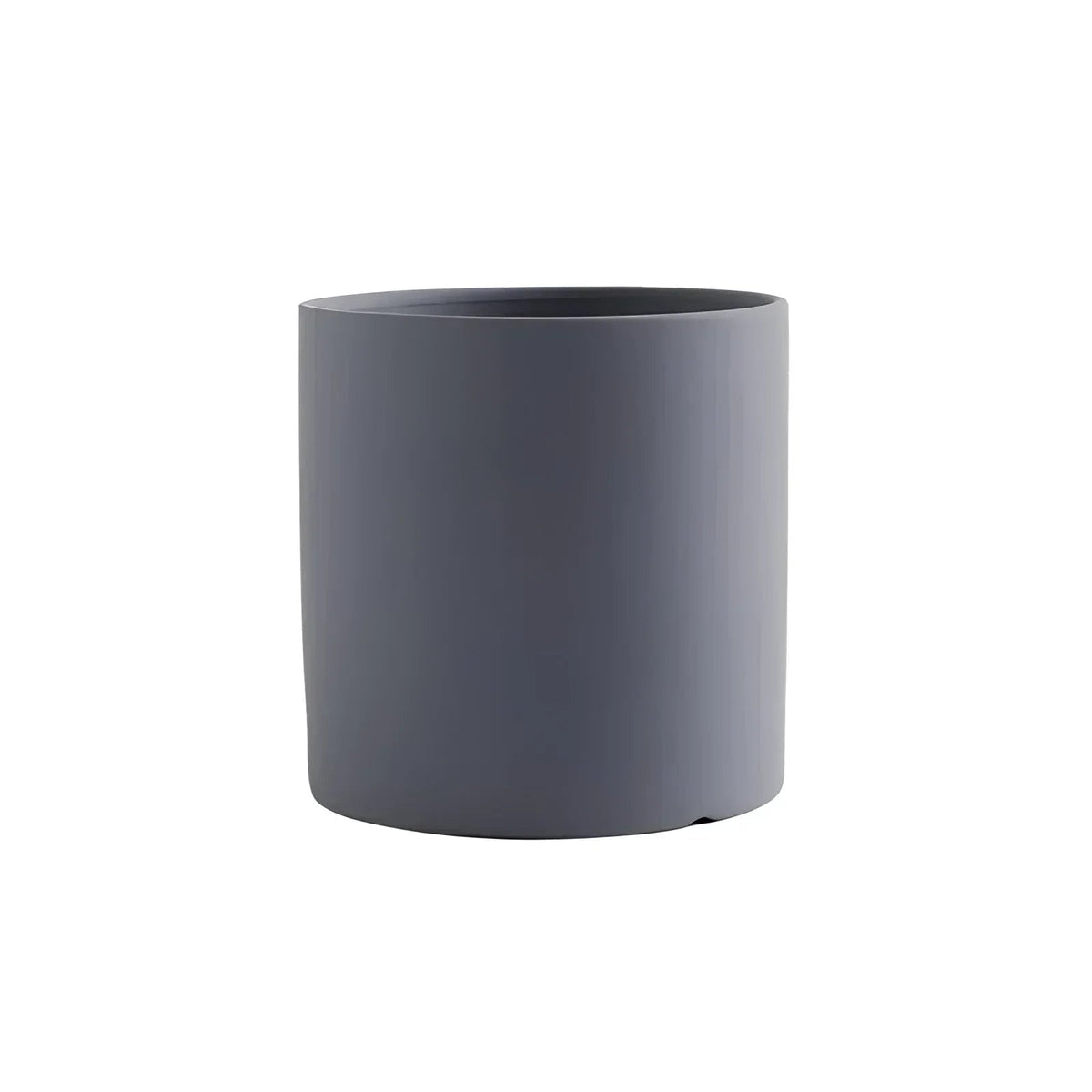 Plant Pot in Glazed Ceramic with Drainage Hole, Cylindrical Indoor Planter