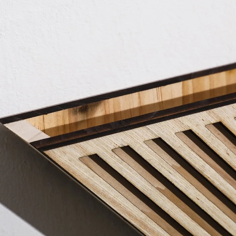 Plant Pot in Wood, Wall-Mounted Geometric Triangle Design