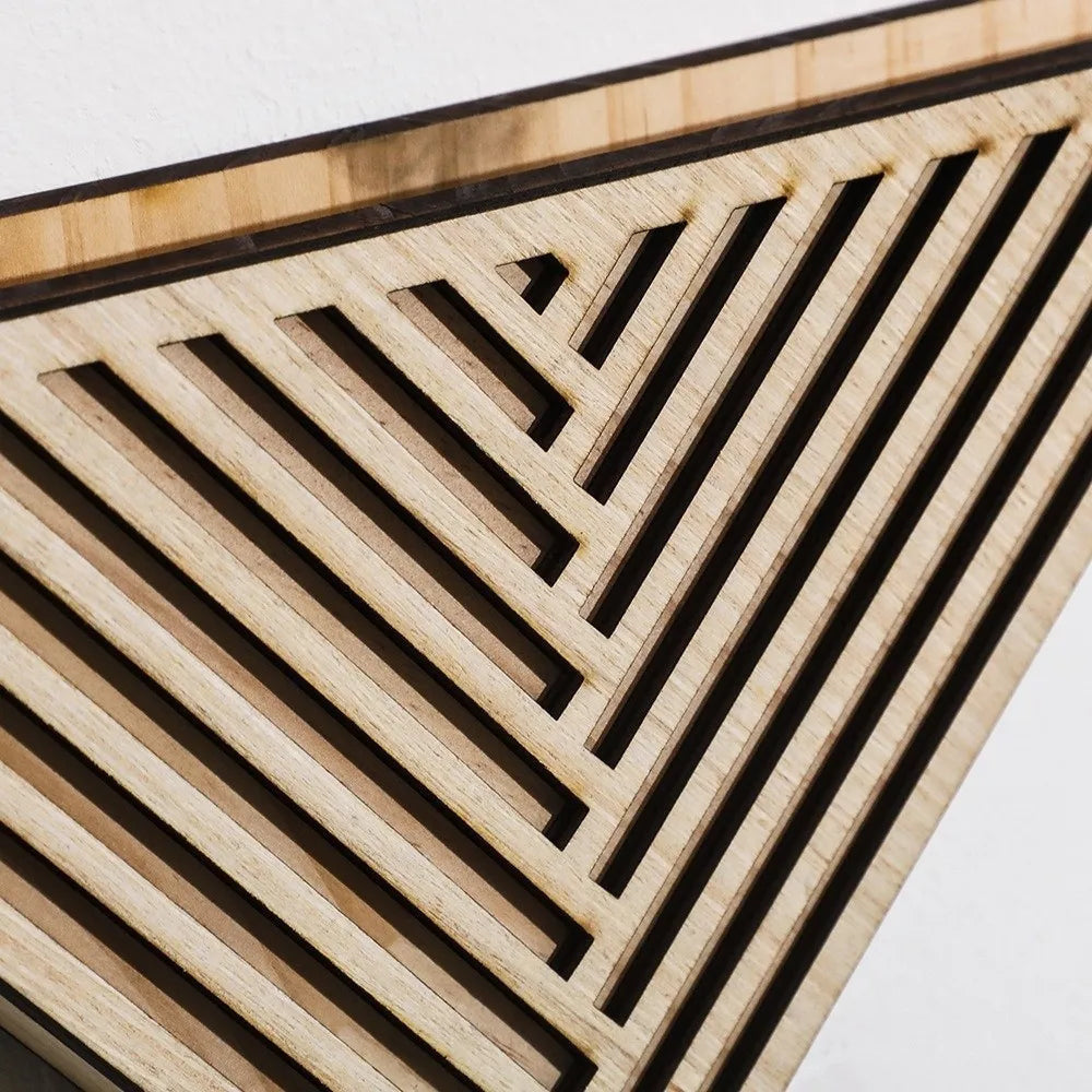 Plant Pot in Wood, Wall-Mounted Geometric Triangle Design