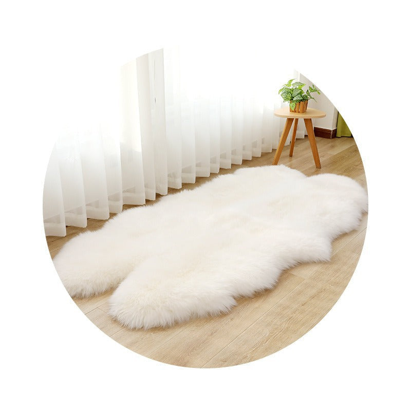 Rug in Genuine Australian Sheepskin, Double-Pelt Organic Shape