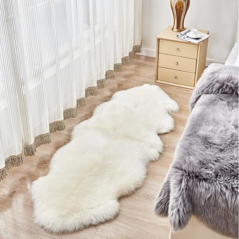 Rug in Natural Sheepskin with Soft Long Pile, Bedside Rug