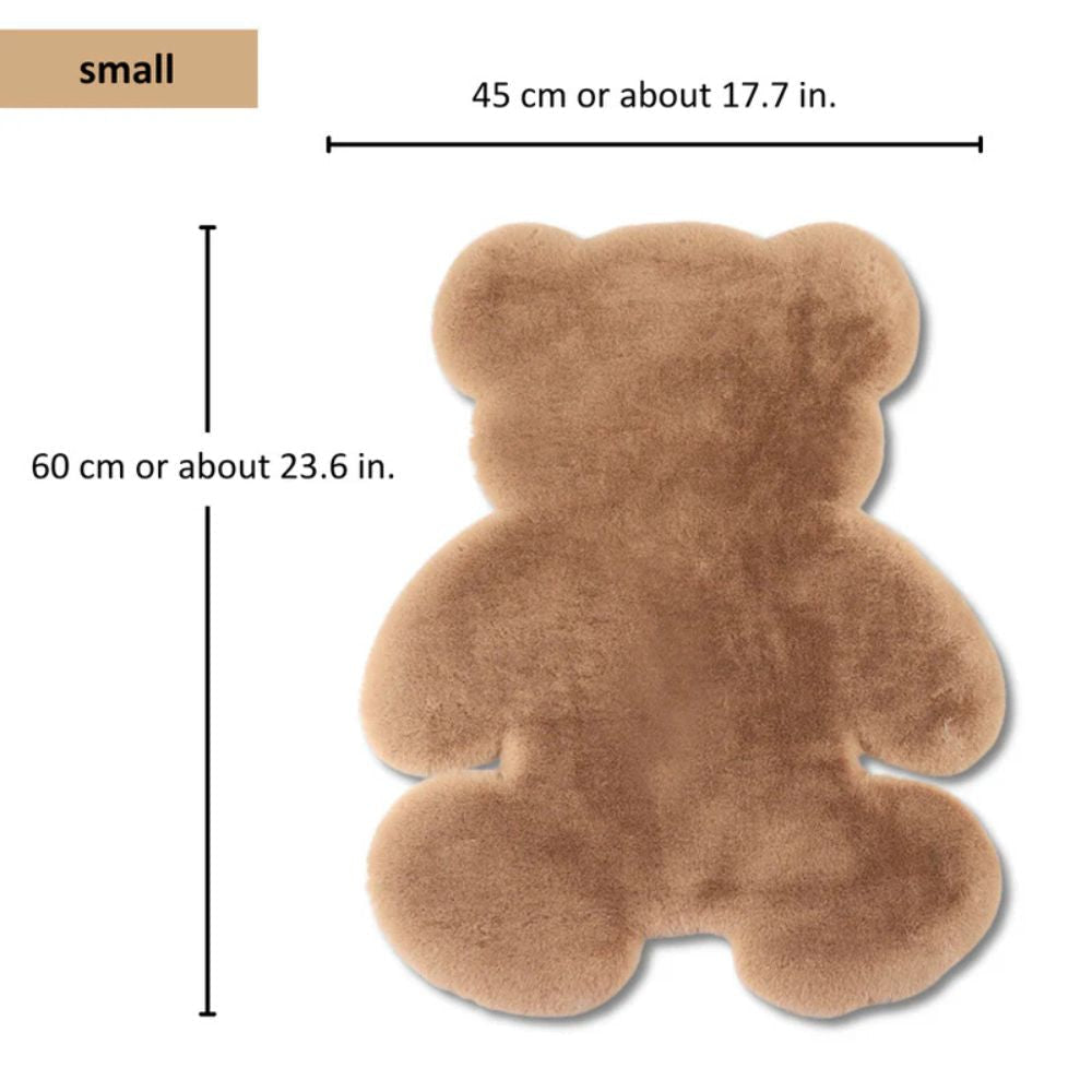 Rug in Teddy Bear Shape, Fluffy Microfibre Blend, Machine Washable