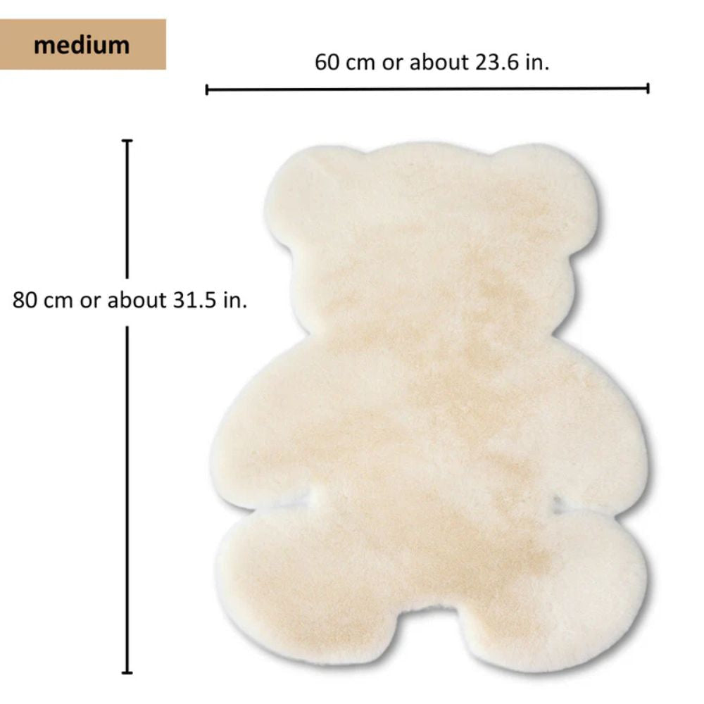 Rug in Teddy Bear Shape, Fluffy Microfibre Blend, Machine Washable