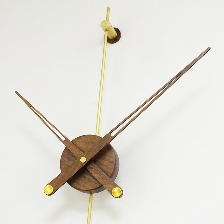 Wall Clock in Solid Brushed Brass with Pendulum