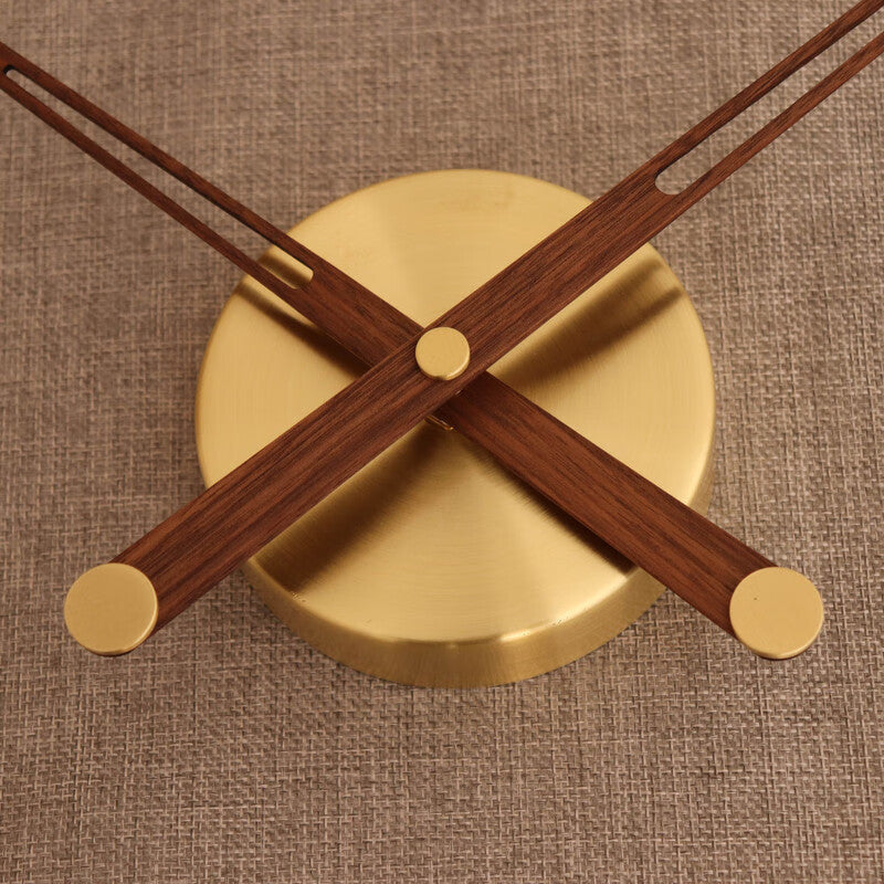 Wall Clock Wood and Brushed, Double Ring Design