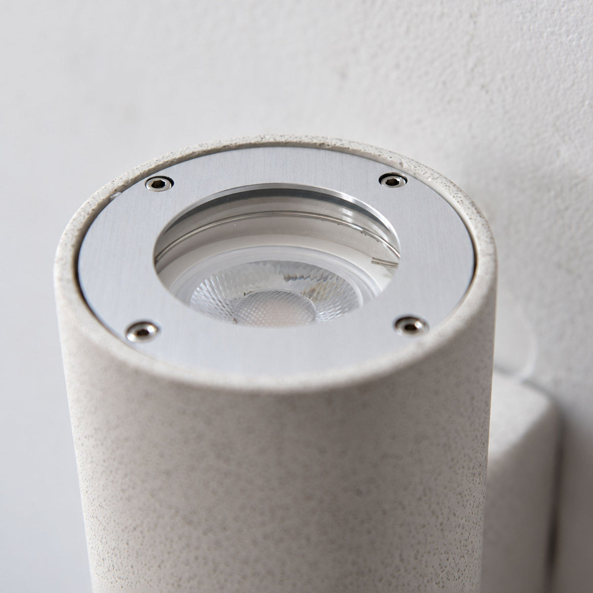 Wall Light in Hand-Finished Microcement, IP65 Outdoor Up-and-Down Lighting