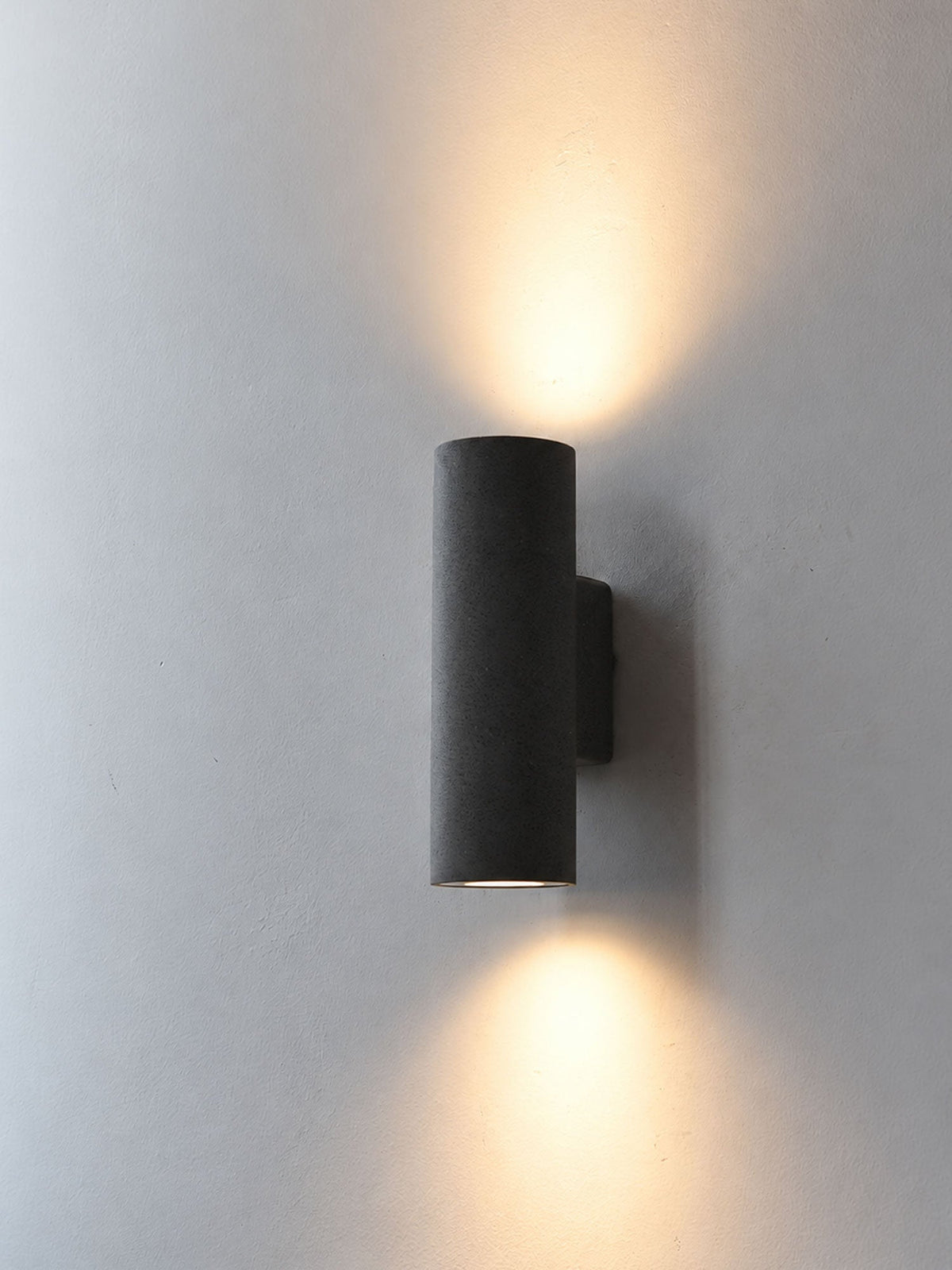 Wall Light in Hand-Finished Microcement, IP65 Outdoor Up-and-Down Lighting