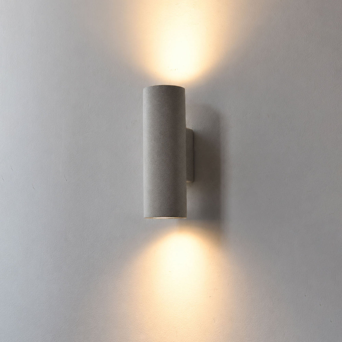 Wall Light in Hand-Finished Microcement, IP65 Outdoor Up-and-Down Lighting