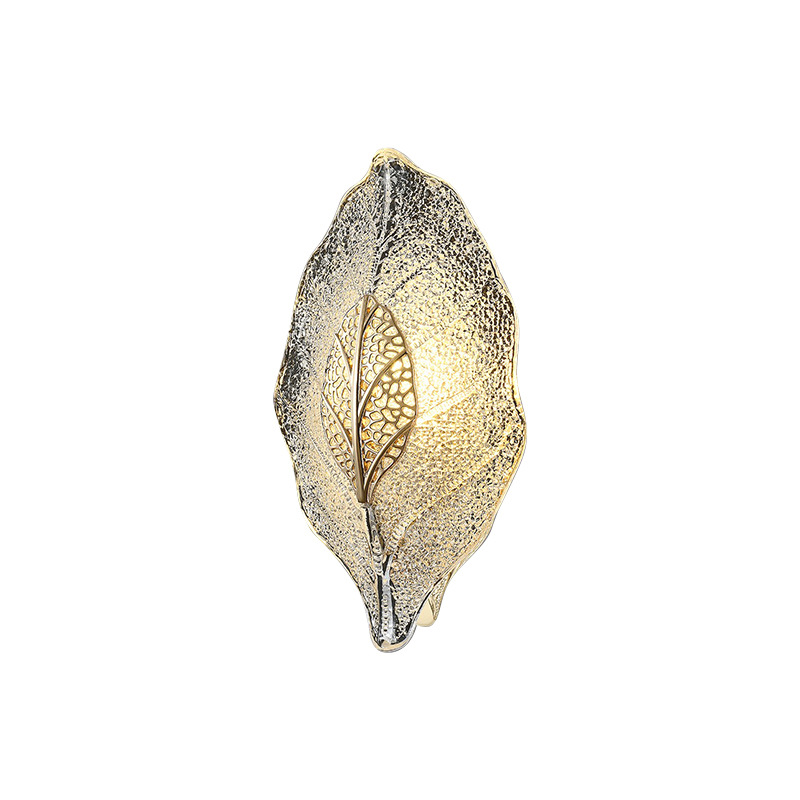 Wall Light in Handcrafted Glass, Leaf Shape with E14 Socket