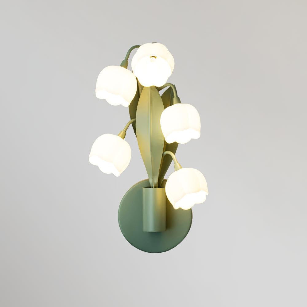 Wall Light with G4 Fitting, Floral Shades and Botanical Leaves