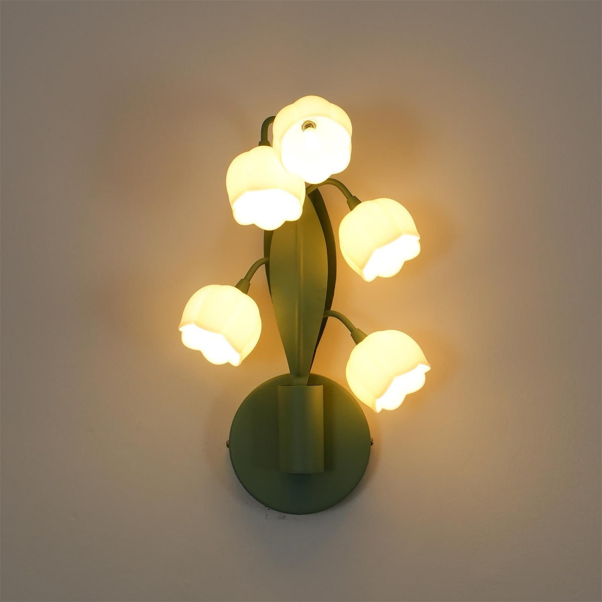 Wall Light with G4 Fitting, Floral Shades and Botanical Leaves